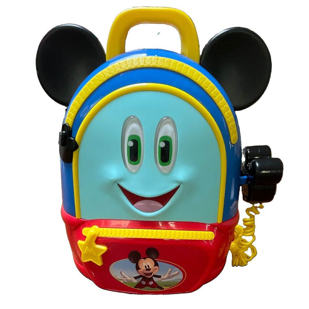 Disney Mickey Mouse Clubhouse Kids Backpack Carry Case w/ Strap Light-Up Walkie